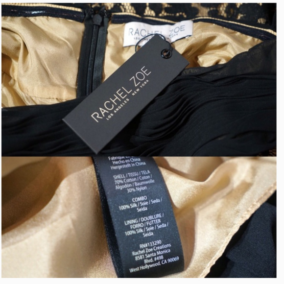 NWT! Rachael Zoe Black Arlene Lace Gown $695 6 - Picture 4 of 6